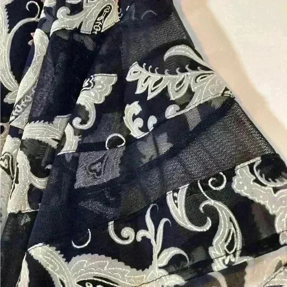 XL DRAPER & DAMON WOMEN Navy & Cream Blouse Shirt Top A52 X Large - Picture 8 of 11